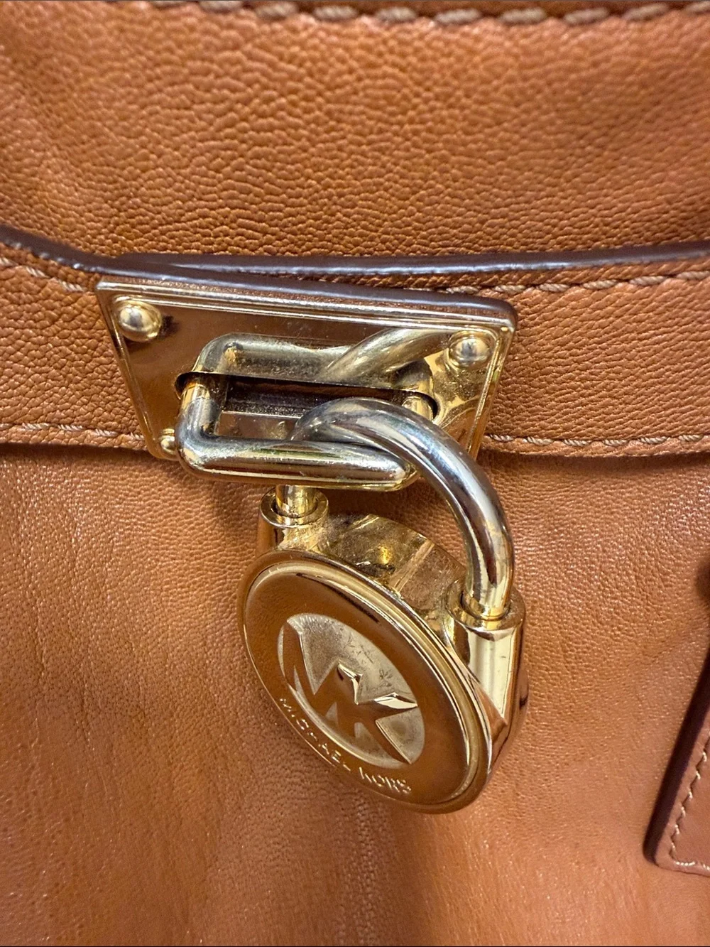 Michael Kors Hamilton Large North South Satchel in Luggage Color